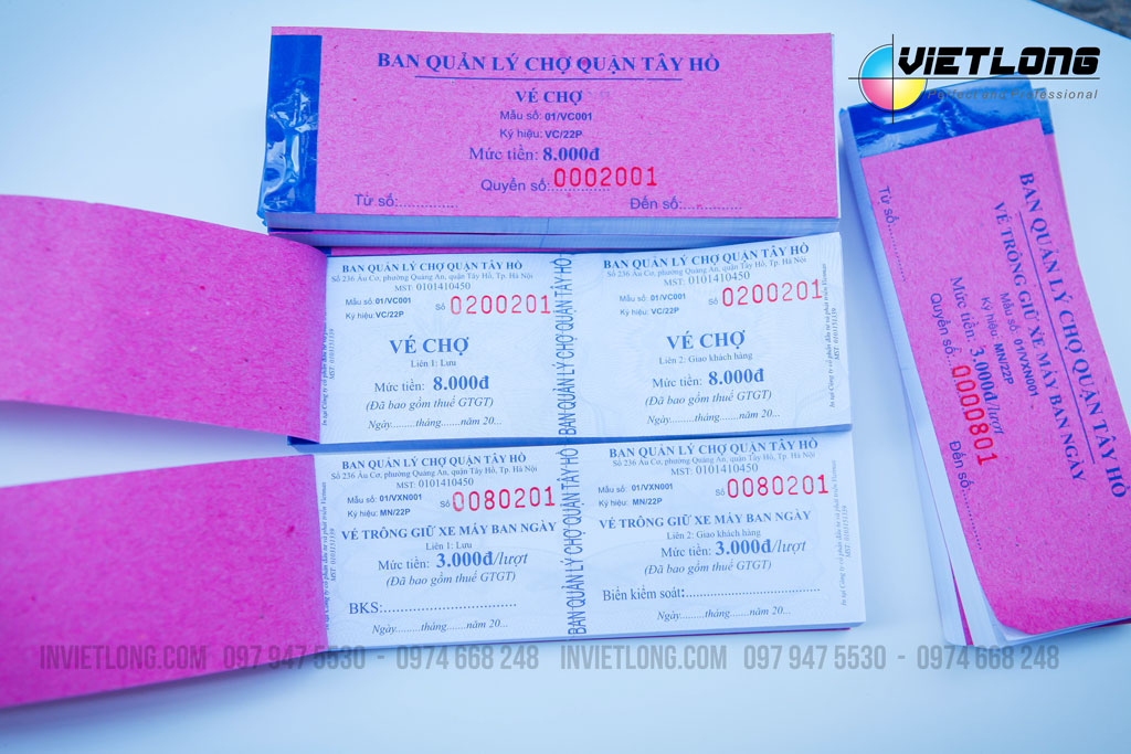 Mẫu vé xe thuế